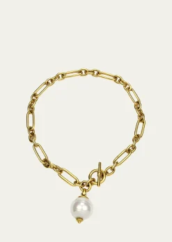 Ben-AmunPearly Chain-Link Short Necklace