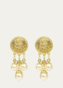 Ben-AmunPearly Dangle Clip Earrings