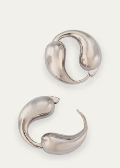 Ben-AmunSilver Plated Tapered Hoop Earrings