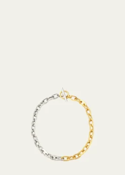 Ben-AmunTwo-Tone Link Necklace, 18"L