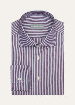 Bergdorf GoodmanMen's Cotton Pinstripe Spread-Collar Dress Shirt