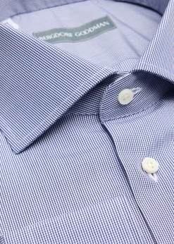 Bergdorf GoodmanMen's Cotton Micro-Check Spread Collar Dress Shirt