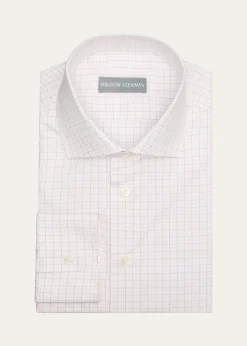 Bergdorf GoodmanMen's Cotton Grid Check Spread Collar Dress Shirt