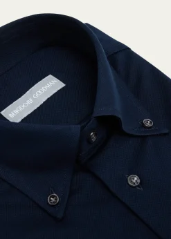 Bergdorf GoodmanMen's Cotton Pique Button-Collar Sport Shirt