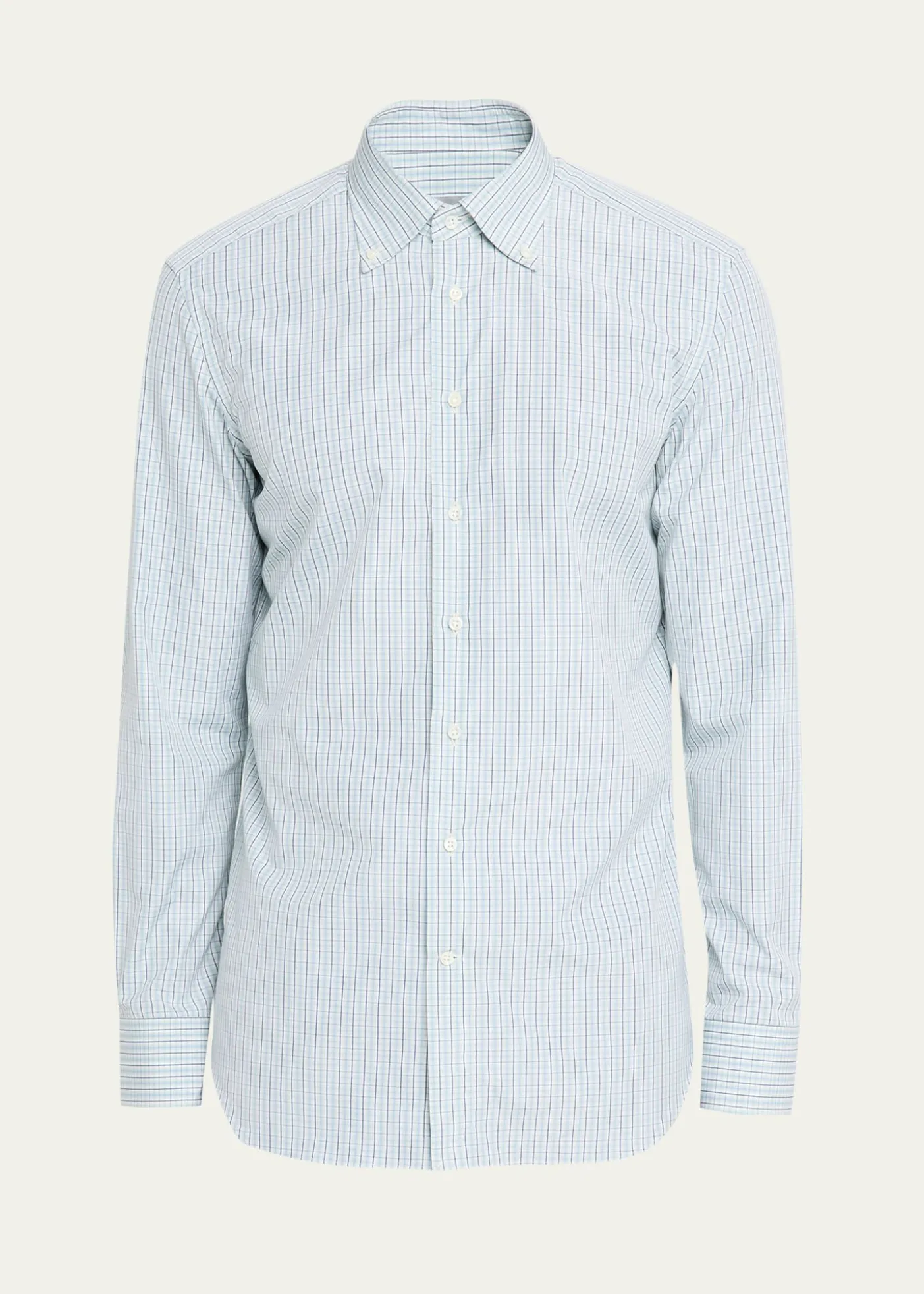 Bergdorf GoodmanMen's Cotton Tattersall Check Button-Collar Sport Shirt