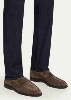 Bergdorf GoodmanMen's Suede Moc-Toe Penny Loafers