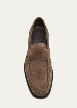 Bergdorf GoodmanMen's Suede Moc-Toe Penny Loafers