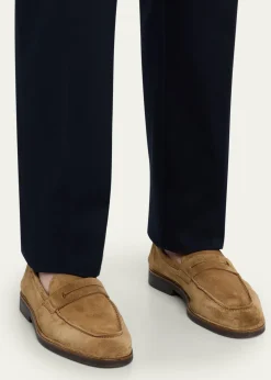 Bergdorf GoodmanMen's Suede Flex-Sole Penny Loafers