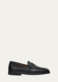 Bergdorf GoodmanMen's Deerskin Flex-Sole Penny Loafers