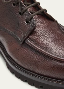 Bergdorf GoodmanMen's Moc-Toe Grained Leather Lace-Up Boots