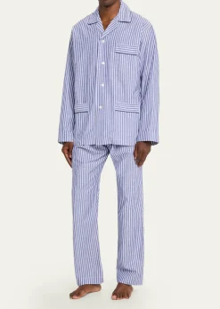 Bergdorf GoodmanMen's Striped Cotton Pajama Shirt