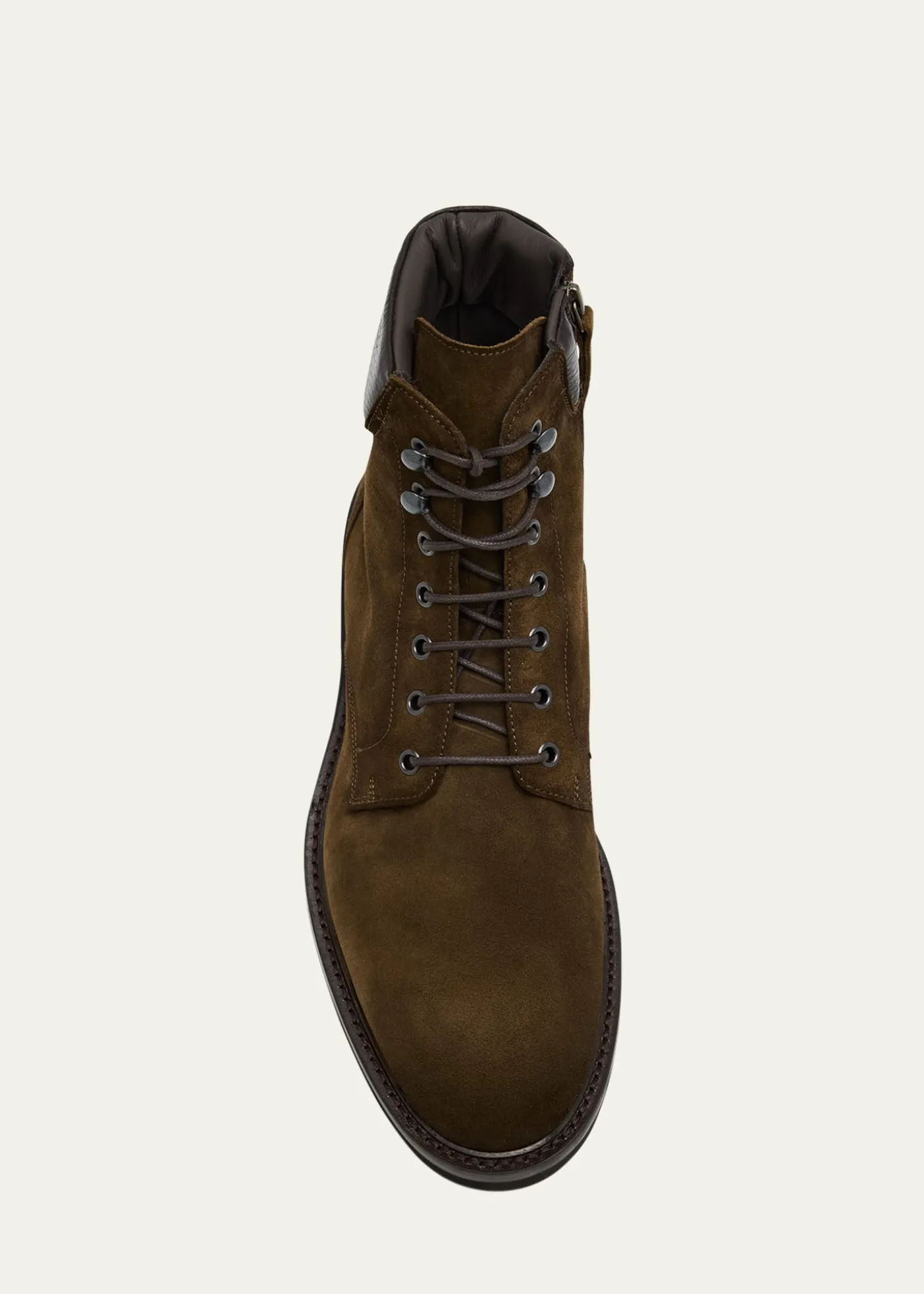 Bergdorf GoodmanMen's Waterproof Suede Side Zip Lace-Up Boots