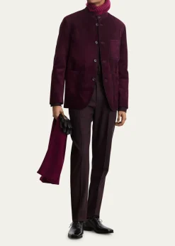 BerlutiMen's Suede Patina Chore Jacket
