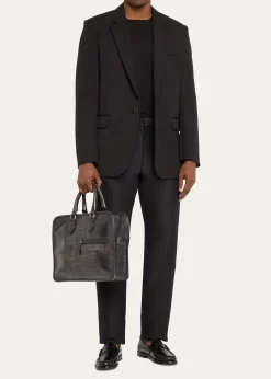 BerlutiMen's Un Jour Venezia Scritto Leather Briefcase