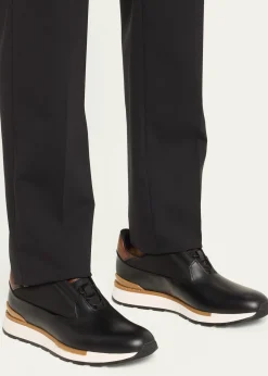 BerlutiMen's Fast Track Leather Low-Top Sneakers