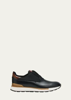 BerlutiMen's Fast Track Leather Low-Top Sneakers