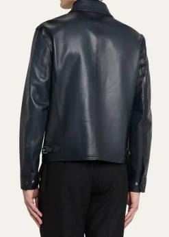 BerlutiMen's Full-Zip Leather Jacket