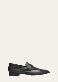 BerlutiMen's Lorenzo Kangaroo Leather Loafers