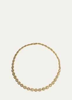 Boochier18K Yellow Gold Diamond Flower Puff Necklace