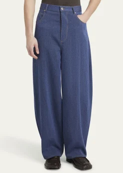 Bottega VenetaMen's Wide-Leg Drill Trousers