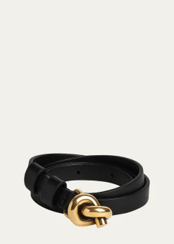 Bottega VenetaKnot Buckle Leather Belt