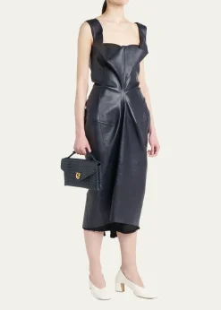 Bottega VenetaKnot Lock Leather Top-Handle Bag