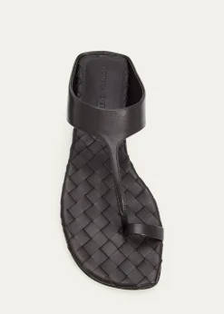 Bottega VenetaLivia Lagoon Nappa Leather Flat Toe-Ring Sandals