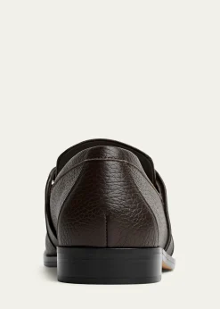 Bottega VenetaMen's Astaire Grainy Leather Knot Loafers