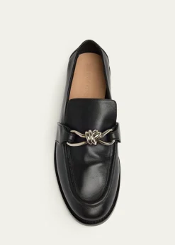 Bottega VenetaMen's Astaire Metallic Knot Napa Loafers