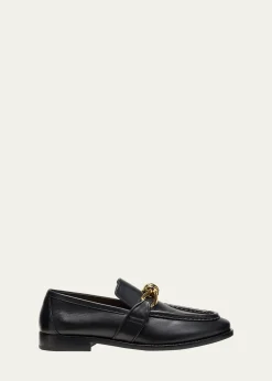 Bottega VenetaMen's Astaire Metallic Knot Napa Loafers