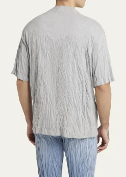 Bottega VenetaMen's Crinkled Jersey Rabbit T-Shirt