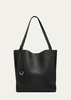 Bottega VenetaMen's Small Corriere Tote Bag in Intrecciato Leather