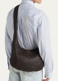 Bottega VenetaMen's Small Veneto Intrecciato Leather Shoulder Bag