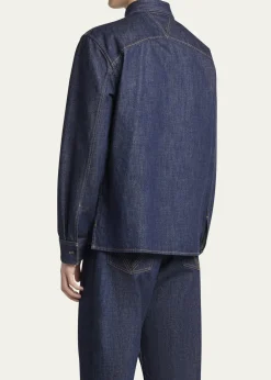 Bottega VenetaMen's Soft Denim Button-Down Shirt