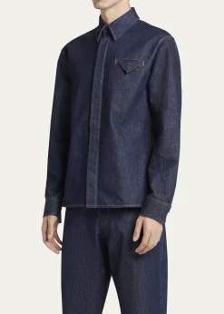 Bottega VenetaMen's Soft Denim Button-Down Shirt