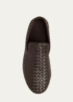 Bottega VenetaMen's Sunday Intrecciato Leather Slippers