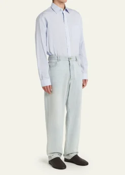Bottega VenetaMen's Sunday Intrecciato Degrade Leather Slippers