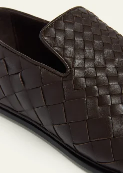 Bottega VenetaMen's Sunday Intrecciato Degrade Leather Slippers