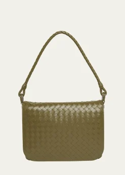 Bottega VenetaMen's Swing Small Intrecciato Leather Crossbody Bag