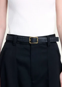 Bottega VenetaReverso Intrecciato Calfskin Leather Belt