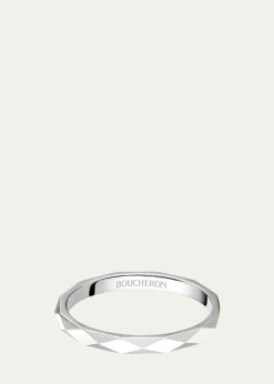 BoucheronFacette Medium Platinum Wedding Band Ring, Size 53