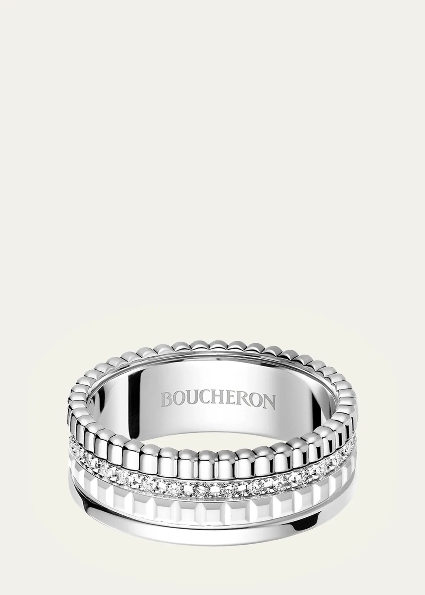 Boucheron18K White Gold Quatre Double White Edition Small Ring