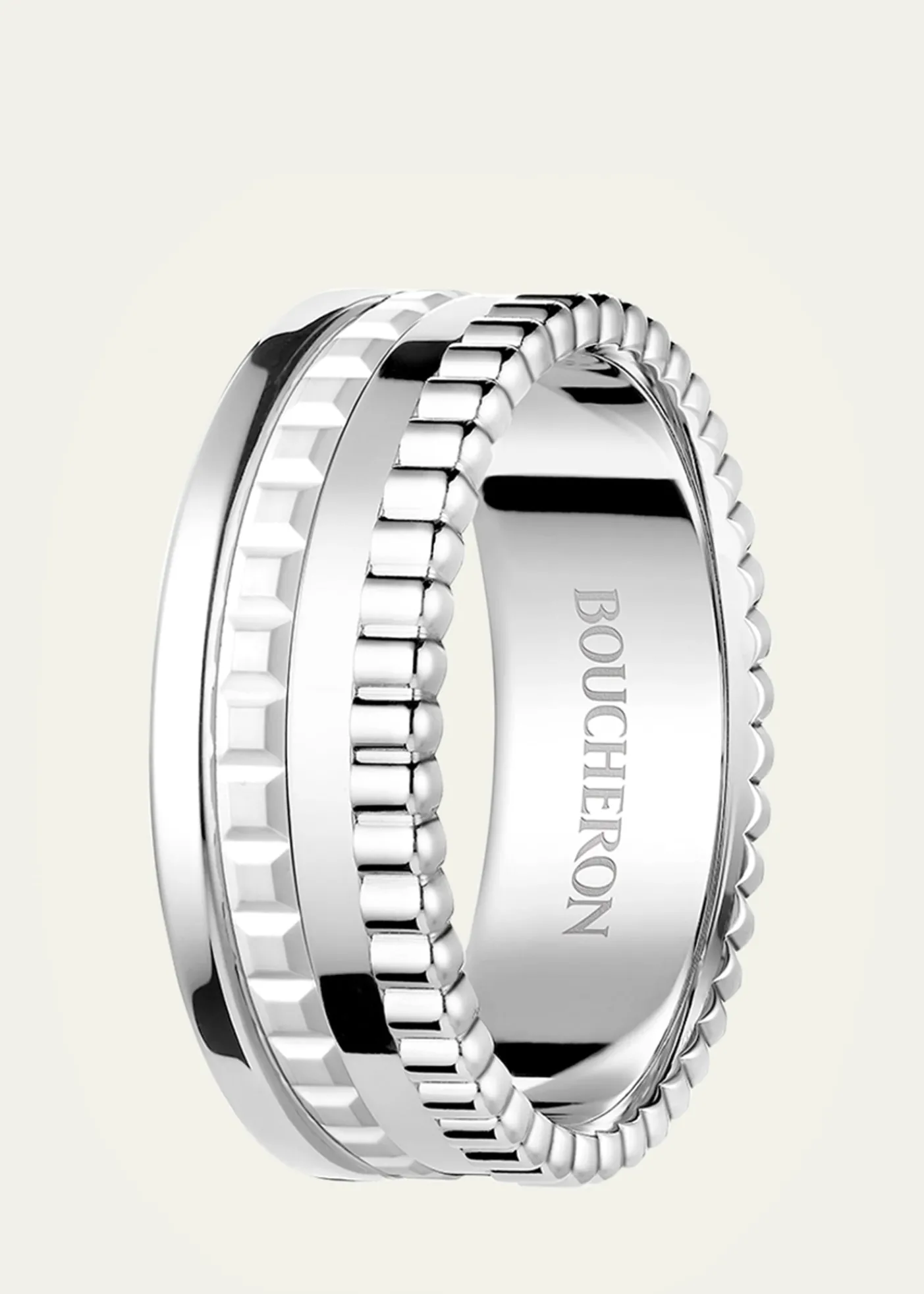 Boucheron18K White Gold Quatre Double White Edition Small Ring