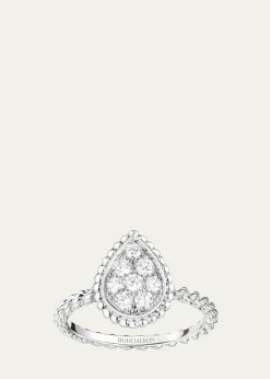 Boucheron18K White Gold Serpent Boheme Diamond Ring with S Motif