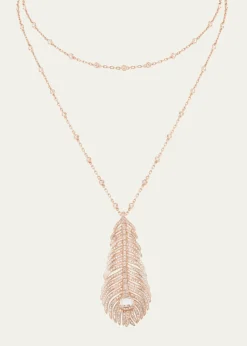 BoucheronPlume de Paon 18K Pink Gold Diamond Pendant Necklace