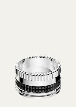 BoucheronQuatre Large Ring in White Gold with Black PVD, Size 54