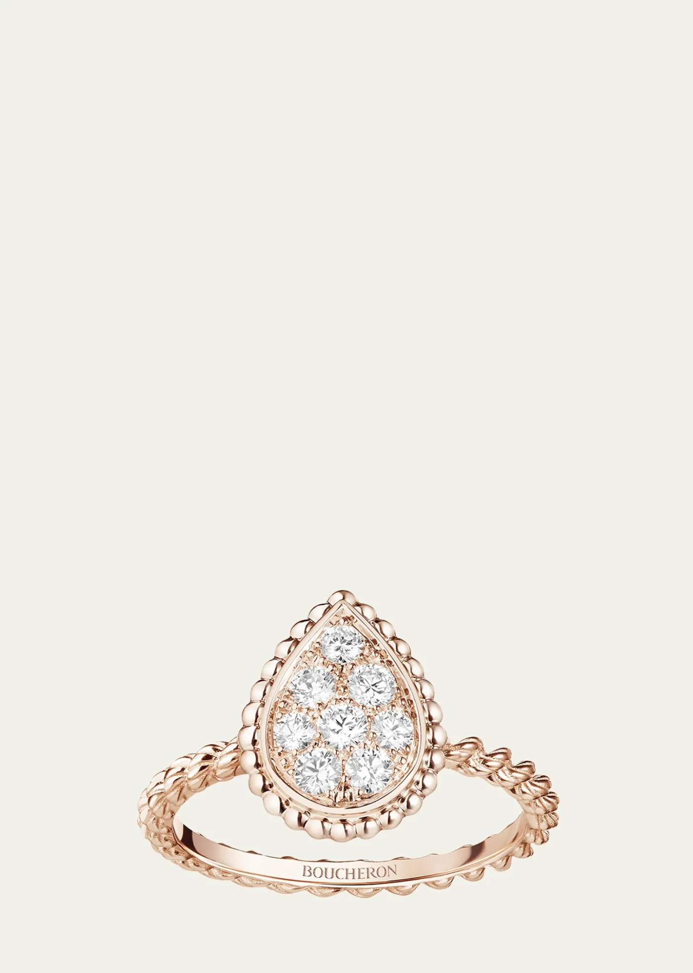 BoucheronSerpent Boheme Pink Gold Motif Diamond Ring