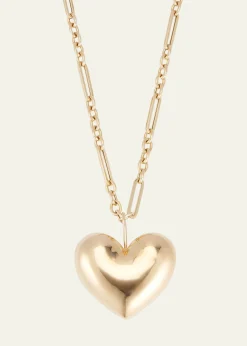 Brent NealeAll Gold Puff Heart Pendant on Chain Necklace, 18"L