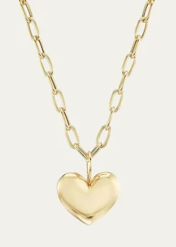 Brent Neale18K Yellow Gold Mini Puff Heart Pendant Necklace
