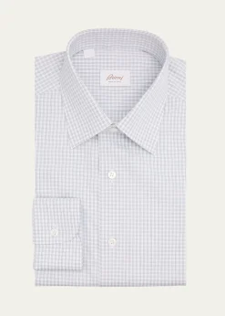 BrioniMen's Classic-Fit Micro-Check Cotton Dress Shirt